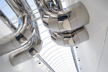 Air conditioning ducts of a modern building.